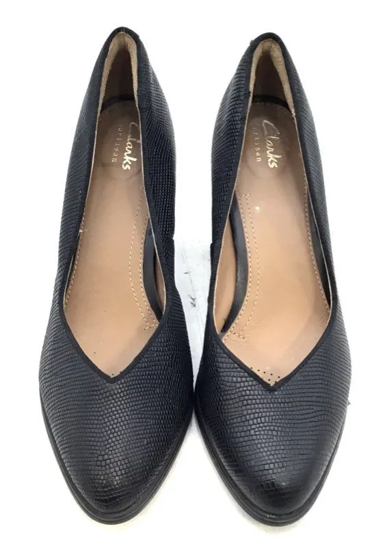 Clarks Women's Black Block Pump Heels - Size 8M